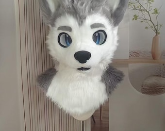 fursuit head, toony fursuit, cosplay mask, husky fursuit, customizable fursuit, canine mask, animal mask, Personalized Gifts, furry head