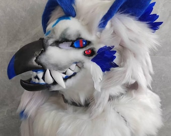 Griffin Fursuit Head, Custom Fantasy Creature Fursuit Head, Cosplay Role-Playing. Furry Animal Halloween Mask.