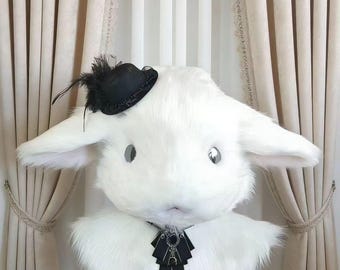 Realistic Sheep Fursuit Head – Handmade Custom Plush Animal Mask for Cosplay, Party, Kemono Style Performance, Fursuit Fan Gift