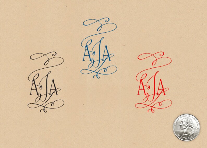 Monogram Stamp Custom Stamp Etsy