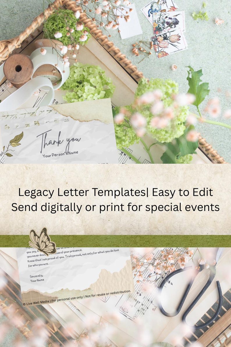 Legacy Letter Templates for Chosen Families Friends Grief Gift