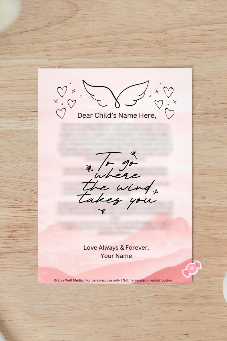 Legacy Letter Templates for Chosen Families Friends Grief Gift