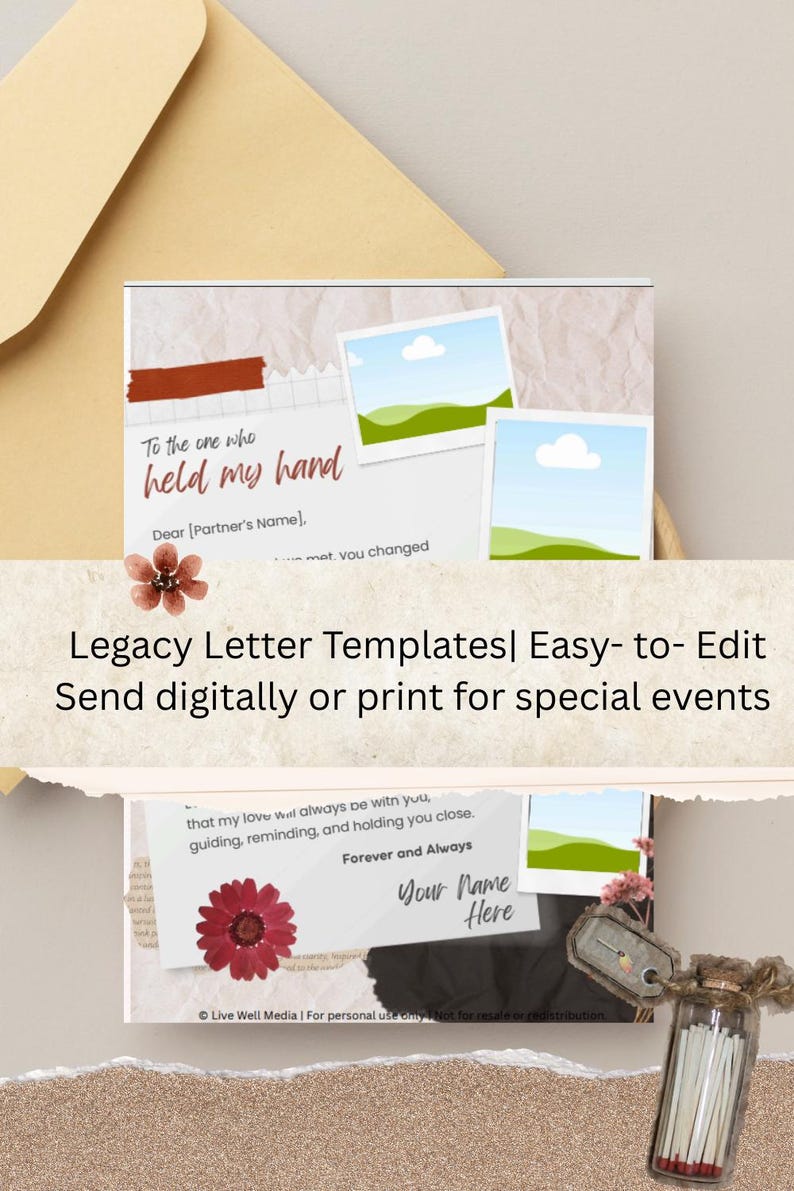 Legacy Letter Templates for Chosen Families Friends Grief Gift