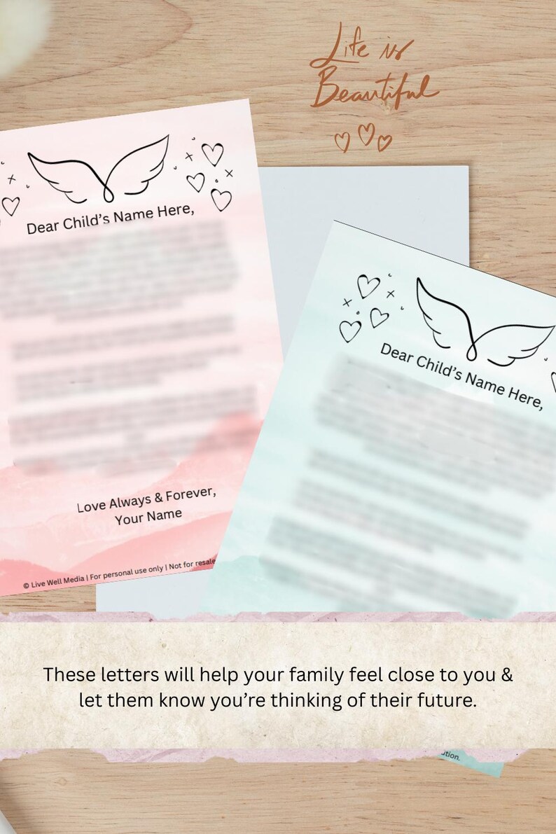 Legacy Letter Templates for Chosen Families Friends Grief Gift
