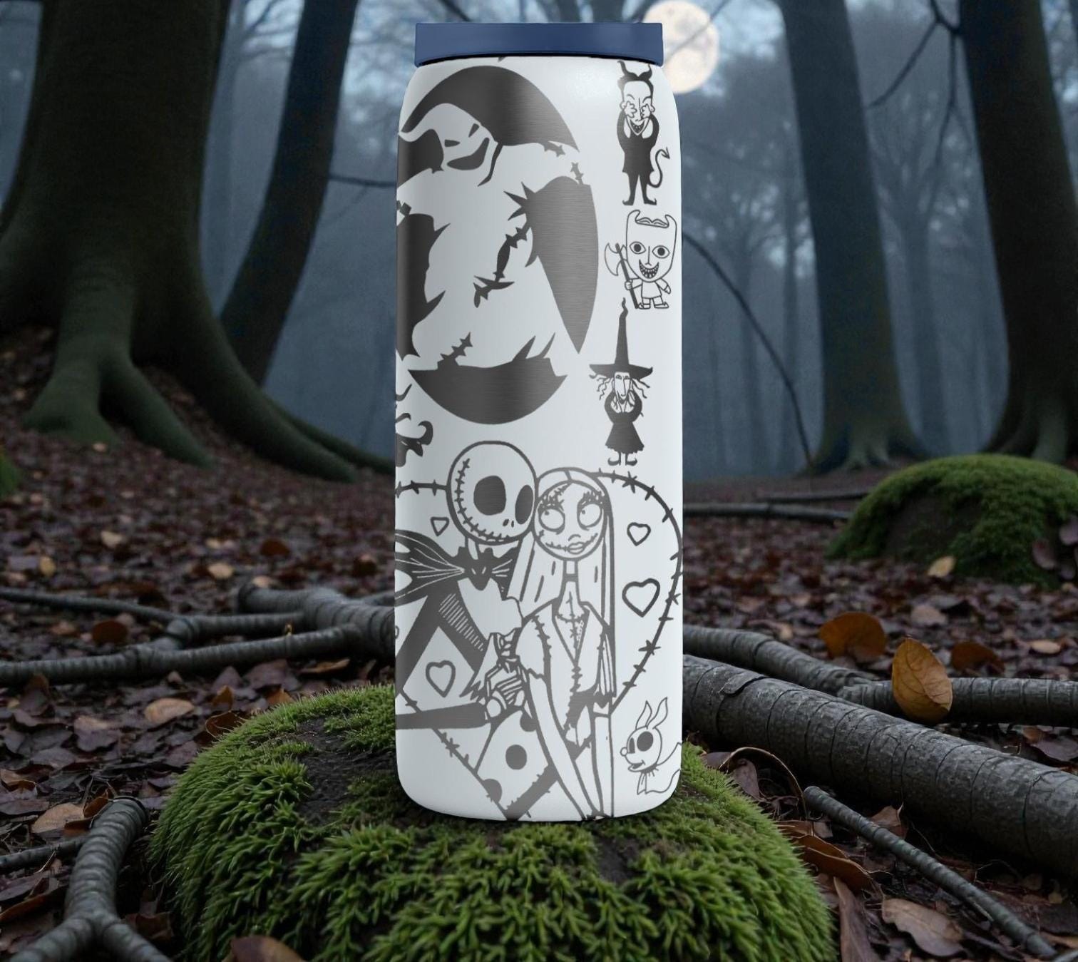 Nightmare Before Christmas Engraved Owala Bottle – Jack & Sally