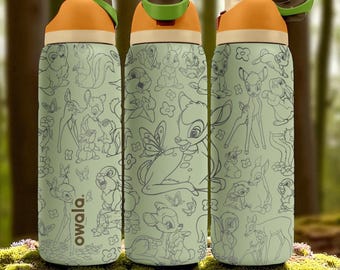 Engraved Owala Tumbler – Forest Deer and Woodland Animals Design – 40oz 32oz 24oz – Nature Aesthetic Gift
