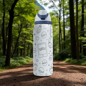 Snorlax Pokémon Owala Bottle – Engraved Character Wrap Design – Stainless Steel Cup 16oz 24oz 32oz 40oz image 7