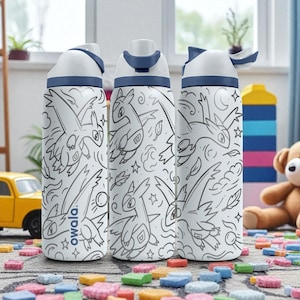 Latias och Latios graverad Owala-flaska – Legendarisk Pokémon-design – Mugg i rostfritt stål 47 cl 61 cl 81 cl
