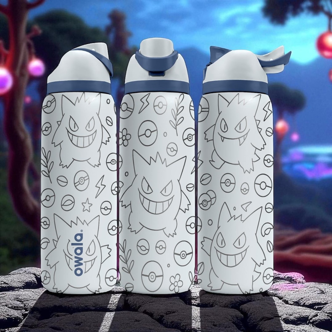 Gengar Pokémon Owala Bottle – Engraved Character Wrap Design