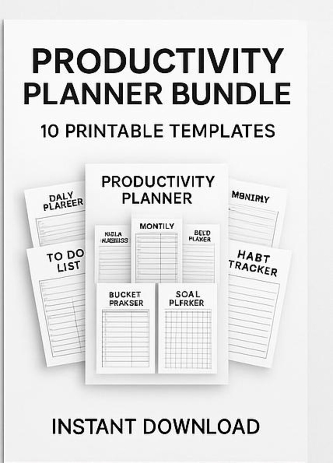 Productivity Planner Bundle | 10 Printable Templates | Daily, Weekly ...