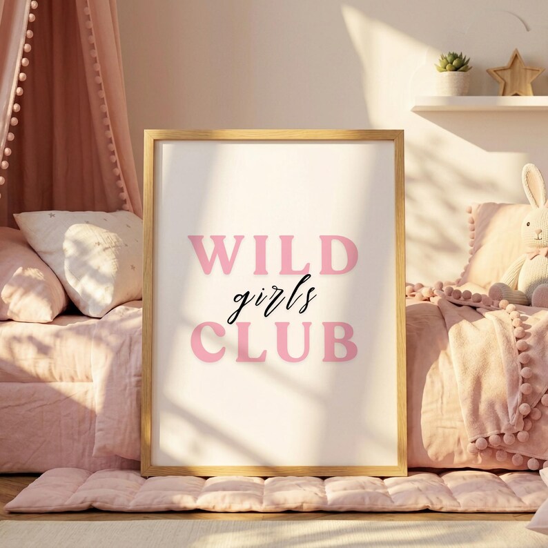 Pink Nursery Prints, Tiger Nursery Decor, Girls Bedroom Gallery Wall ...