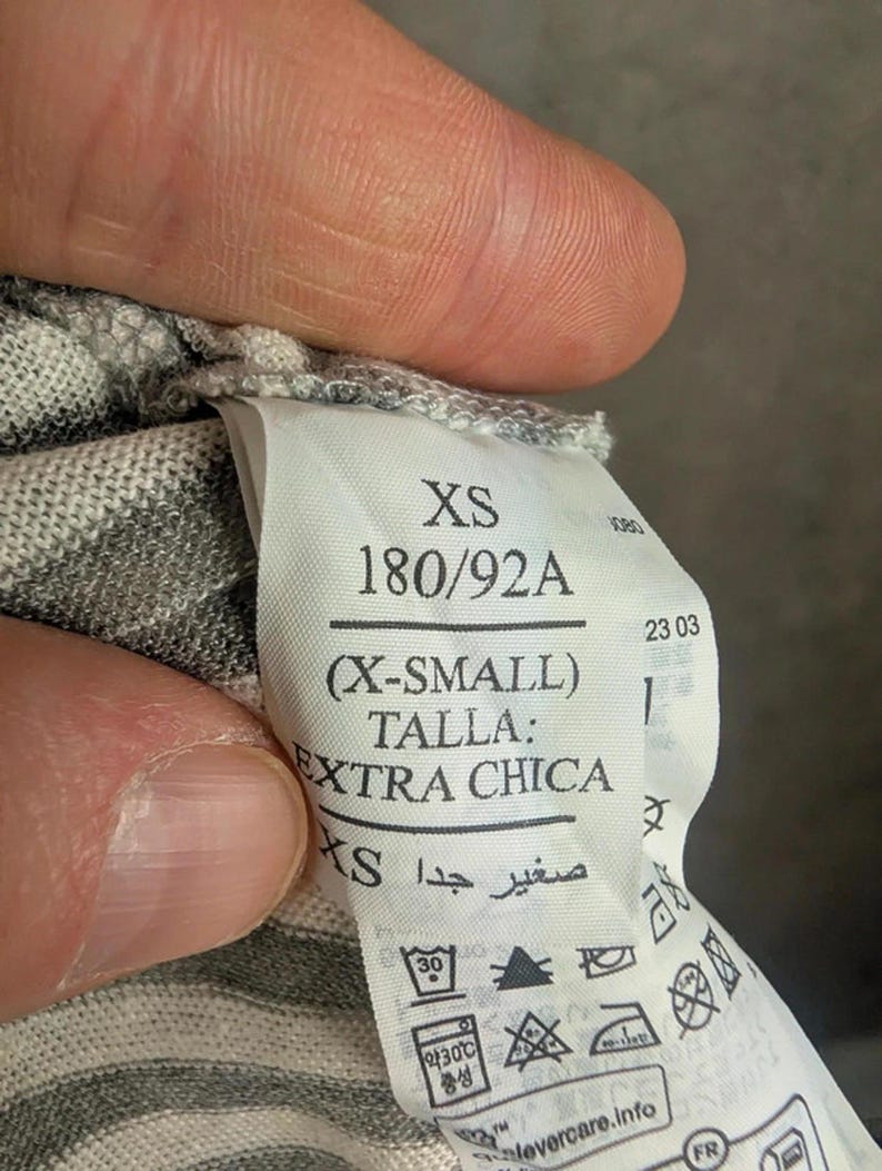 AllSaints Oversized Striped T-Shirt Extra Small Grey & White image 7