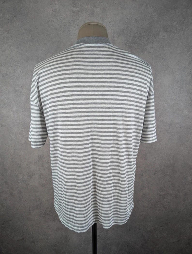 AllSaints Oversized Striped T-Shirt Extra Small Grey & White image 5