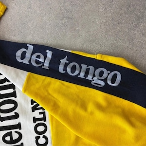 Vintage Cycling Jersey Men’s Small Yellow Del Tongo Colnago Short Sleeve Retro image 8