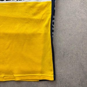Vintage Cycling Jersey Men’s Small Yellow Del Tongo Colnago Short Sleeve Retro image 3