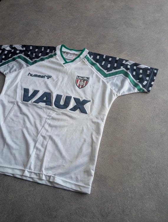 Vintage 1991 1994 Sunderland Football Shirt Boys Large White Away Hummel Vaux View 3