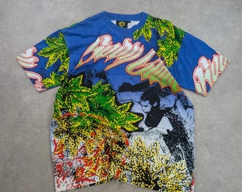 1990 Body Glove All Over Print T-shirt | Size Large | Volley Ball