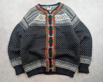 Vintage Dale of Norway Cardigan Fair Isle Women's Medium Norwegian Knit Wool