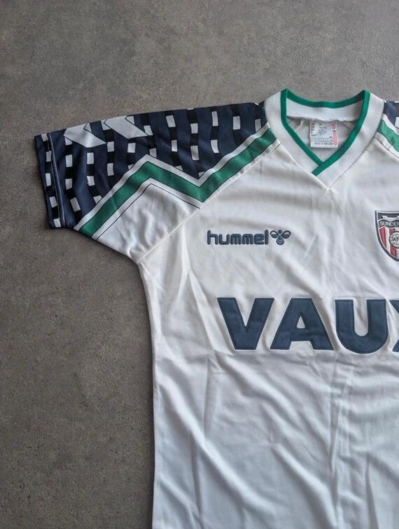 Vintage 1991 1994 Sunderland Football Shirt Boys Large White Away Hummel Vaux View 4