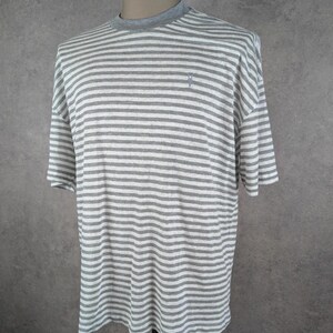 AllSaints Oversized Striped T-Shirt Extra Small Grey & White image 2