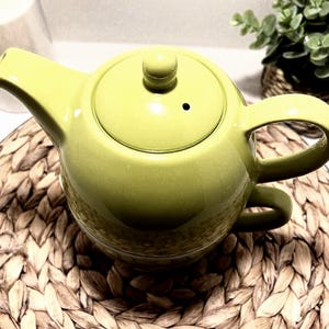 Tea for One Set, Price & Kensington, Green Ceramic, Made in England, English Pottery, Ensemble théière solitaire vert