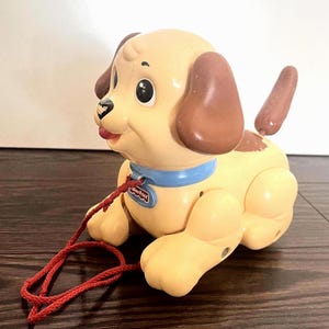 Vintage Fisher-Price Pull Toy Dog – 1990s Walking Puppy Toy | Vintage Fisher-Price Pull Toy Dog