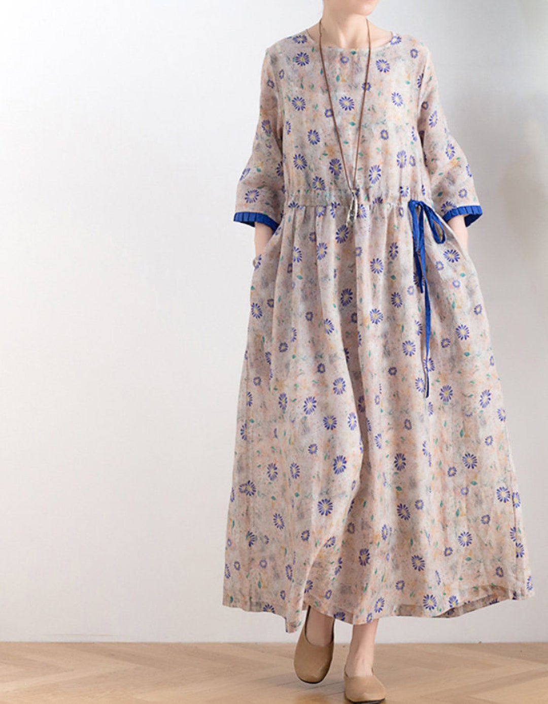 Summer Linen Maxi Dress Long Linen Dress Women's Etsy