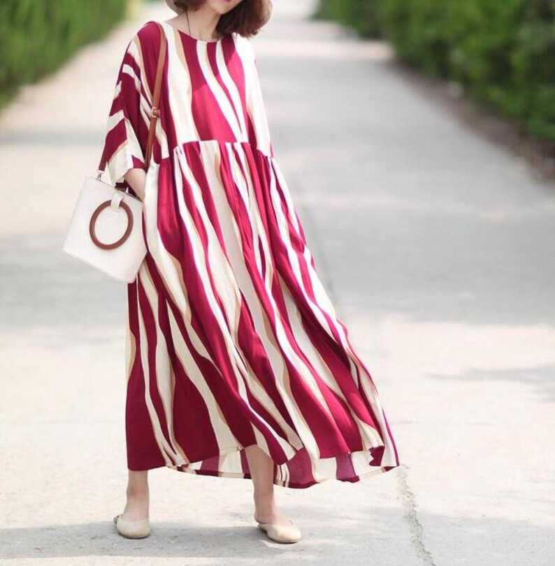 red and white plus size dress