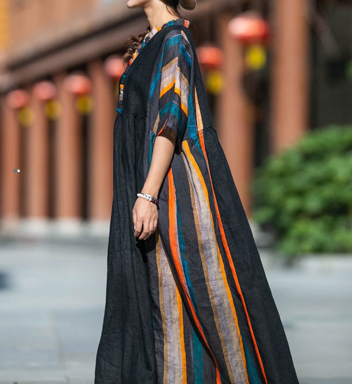 Black Linen Maxi Dresses Womens Summer Dress Cocktail Dress Etsy