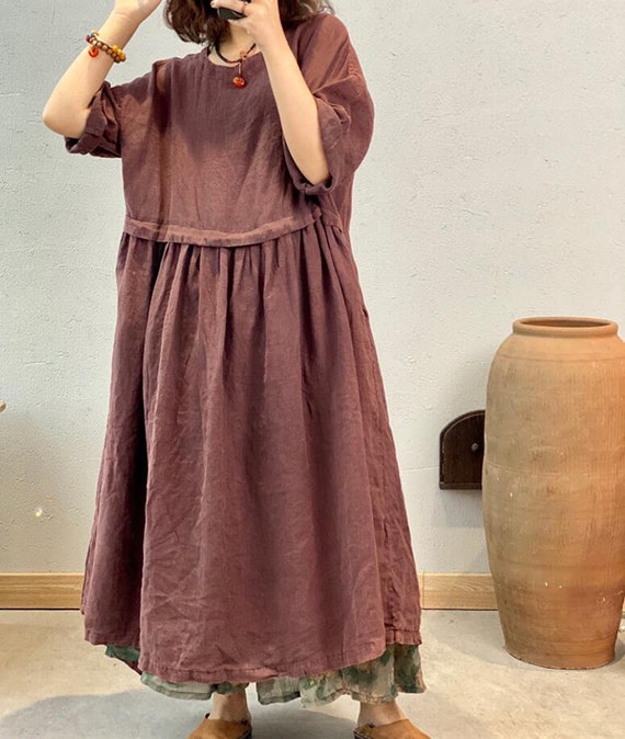 Long Linen Dress Minimalist 