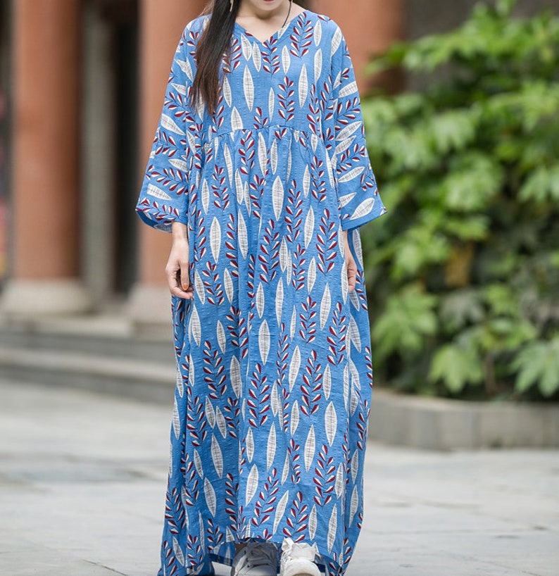 Women's Cotton dress Loose Fitting long dresses boho Etsy