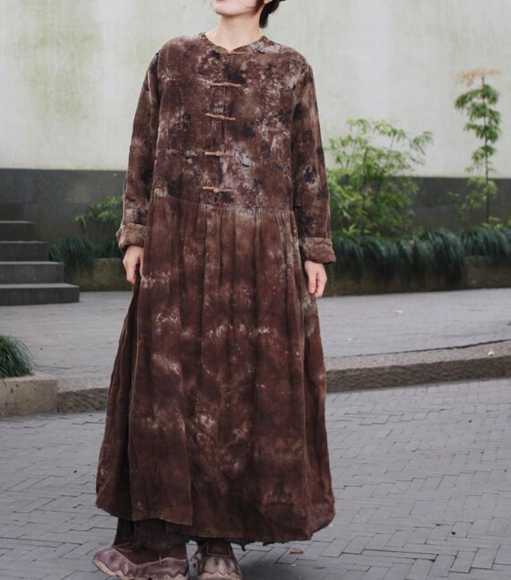 Women Linen Maxi Dress, Loose Fitting Spring dresses, Vintage Dress with Pockets Women Linen Maxi Dress, Loose Fitting Spring dresses, Vintage Dress with Pockets