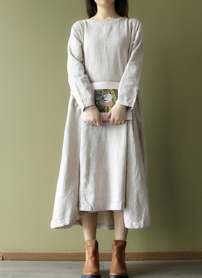 Womens Linen longsleeves dress Tunic dresses Linen color | Etsy