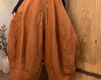 Women's Loose Linen Long trousers, Pants for Women, Autumn Casual lantern pants