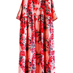 Cotton maxi dress, Women summer Dresses, long Pink dresses, long Floral Dress, prom dress, plus size dress image 6