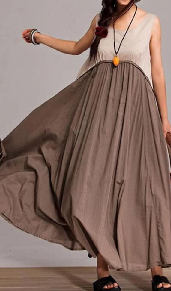 slim fit dress slacks Maureen Cotton Shirring Maxi Dress main image 0