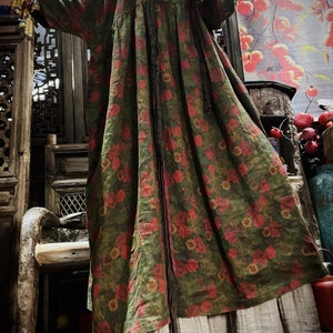 Summer Linen Dresses, Long linen Dresses, Vintage Dress for womens, Long floral Dresses, Womens Dresses
