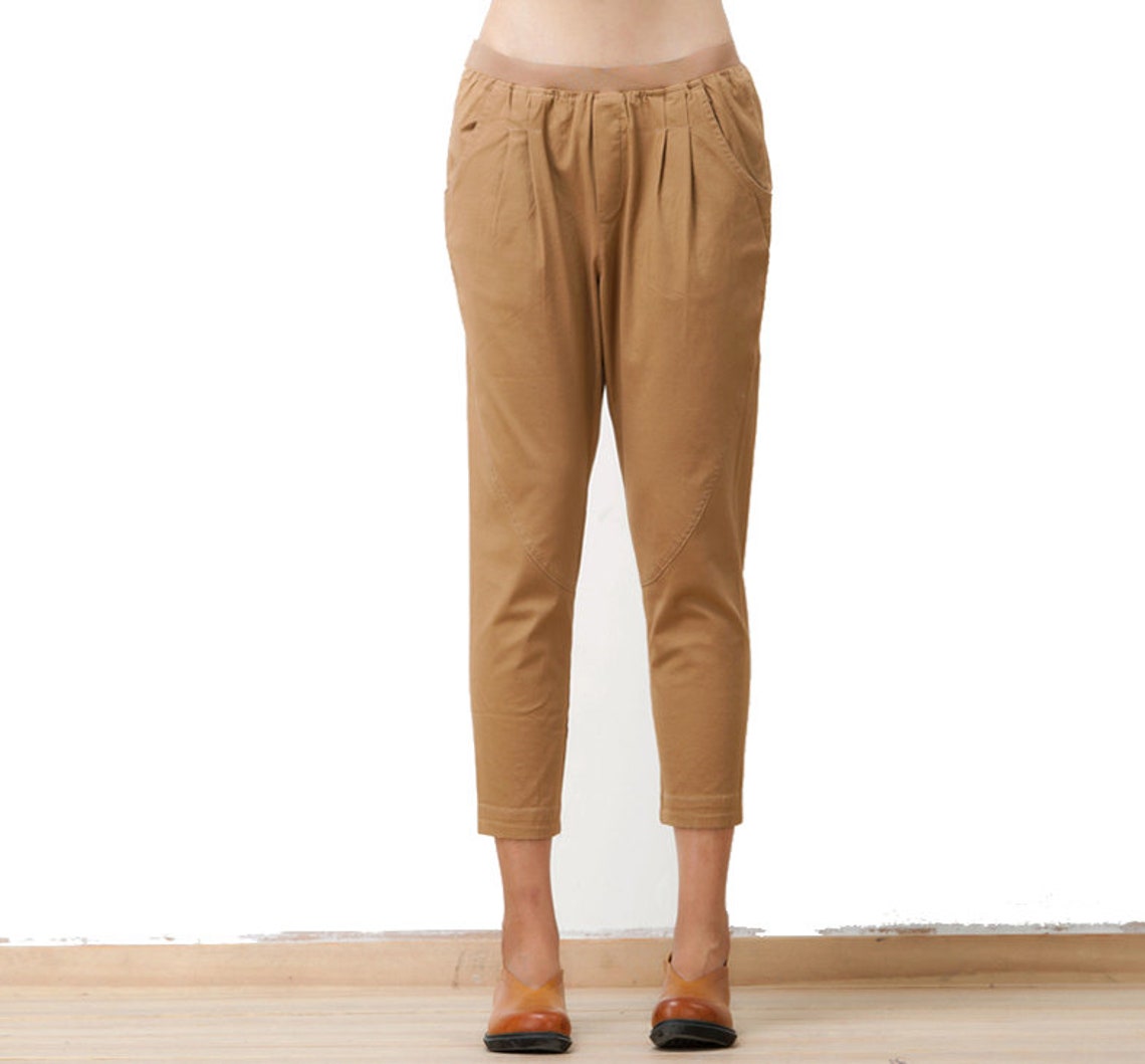 Womens Summer Cotton Pants Elastic Waist Pants Red Pants Etsy