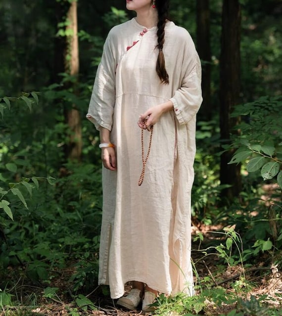 casual beige maxi dress Ali Linen Maxi Dress