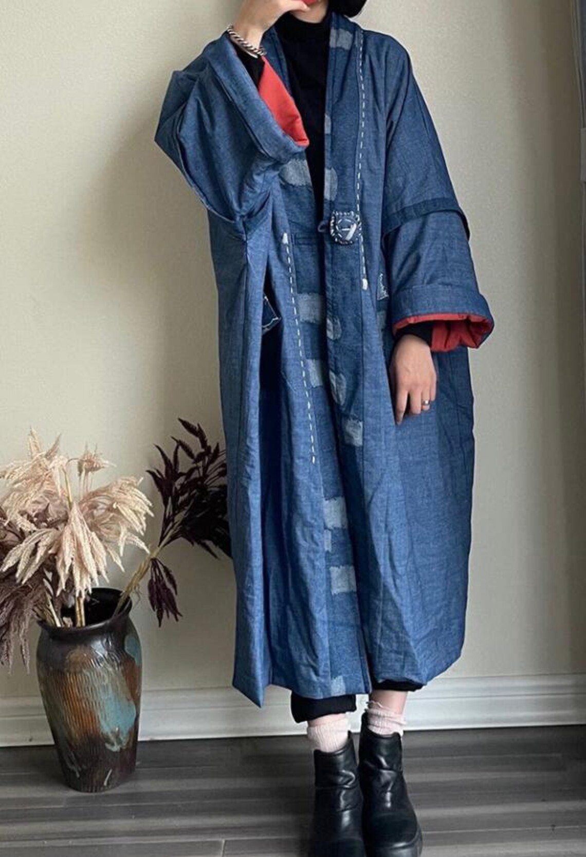 Women's Denim Long Coat Padded Coat Winter Oversized Etsy