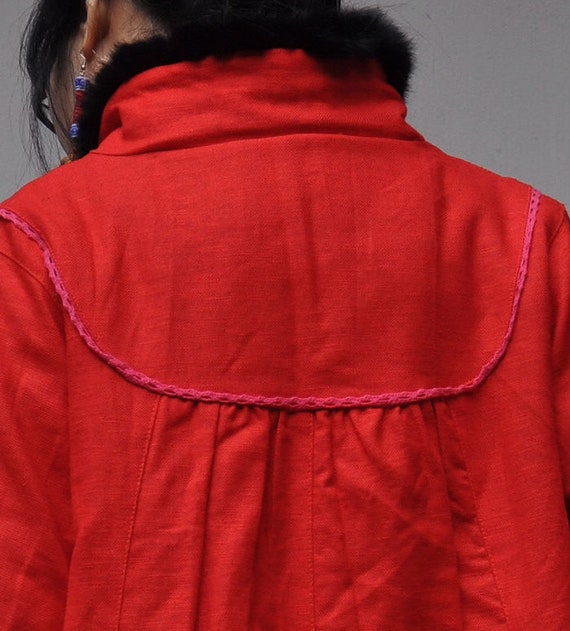 black padded midi coat