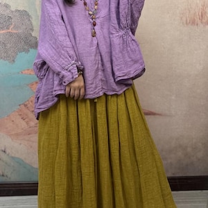 Women's Summer Shirts, Linen Blouse, Tops for Women, Women Casual Loose Fit Top