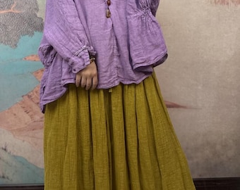 Women's Summer Shirts, Linen Blouse, Tops for Women, Women Casual Loose Fit Top