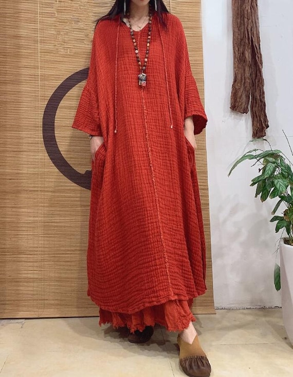 Summer Linen Dresses for women, Long dresses With Pockets, Loose casual dress