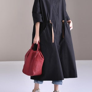 Women Cotton dresses, Long Cotton Shirt, button down shirt dresses, Large Size Shirt, Loose Midi dress, minimalist dress, womens Long shirt
