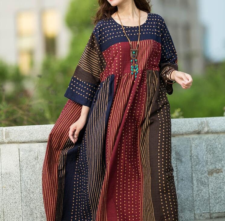 Loose Fitting Maxi Dress Cotton Long Dress Party Dress High Etsy UK