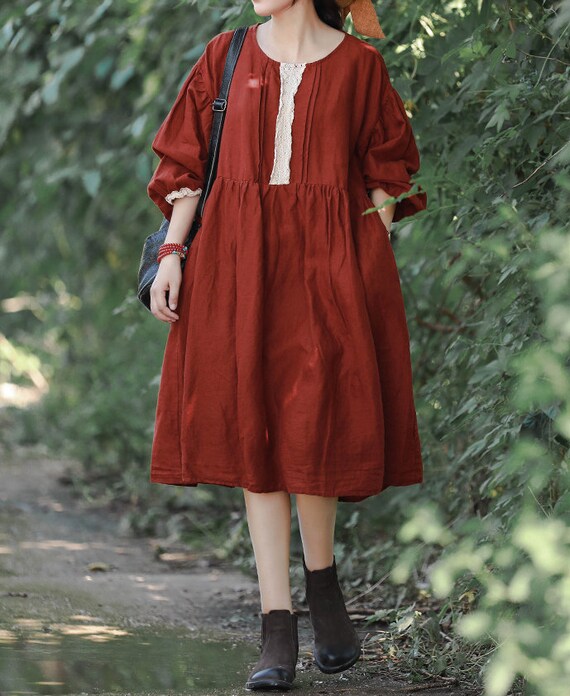 one size linen dresses