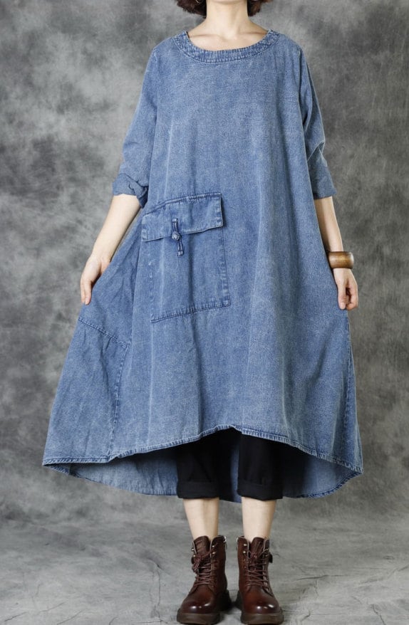 sachin and babi light blue dress Cotton Asymmetrical Belted Shirt Dress  AGoodFun