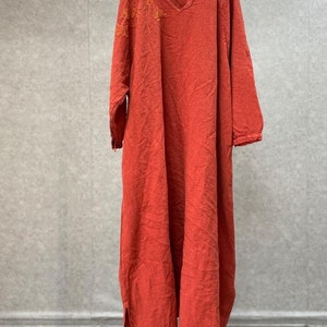 Women Maxi Dresses, Long Linen Dresses, Linen robe, Dresses with pockets, Spring Summer dress, Oversized dresses, dresses for women Red