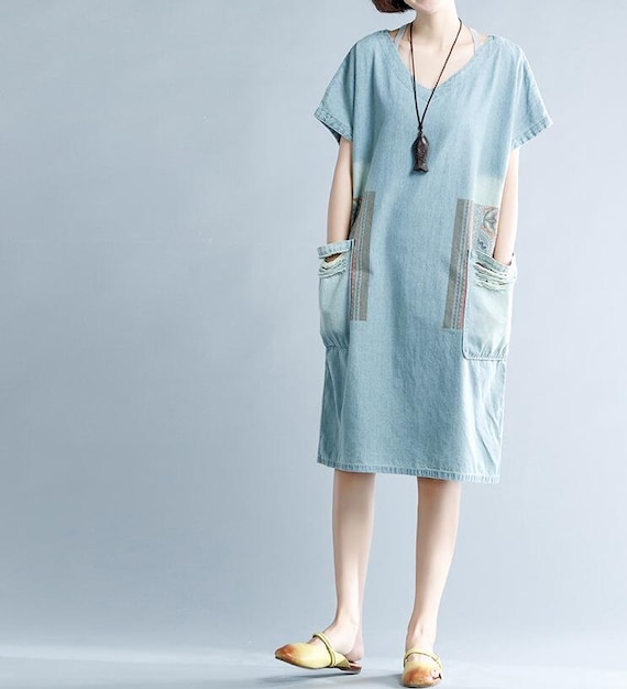 Women Summer Denim Dress Boho Dresses 